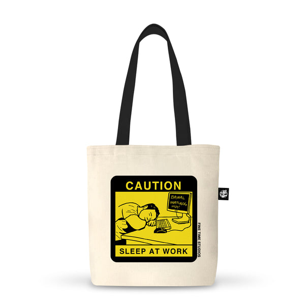 Caution Sleep Tote Bag